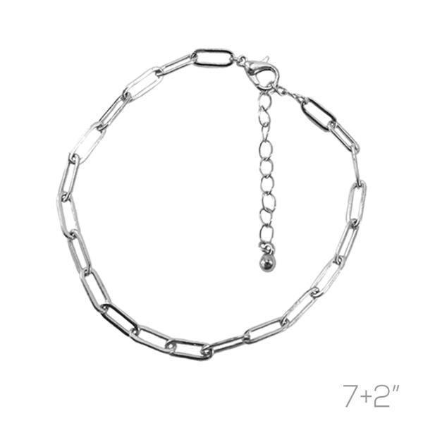 OVAL METAL CHAIN BRACELET