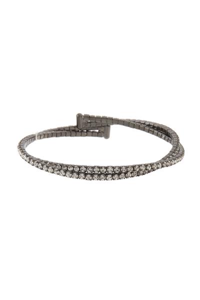 TWISTED PAVE RHINESTONE CUFF BRACELET