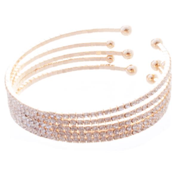 RHINESTONE FLEXIBLE OPEN CUFF