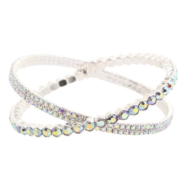 KRISS KROSS CHUNKY RHINESTONE BRACELET