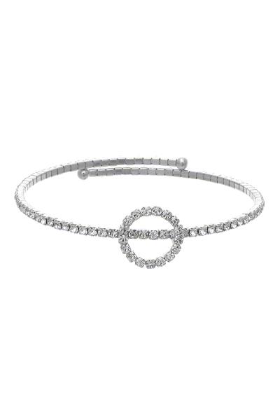 RHINESTONE OPEN CIRCLE WIRE BRACELET