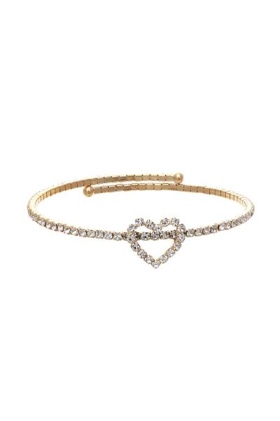 FLEXIBLE HEART RHINESTONE BRACELET