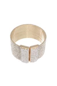 RHINESTONE 15 ROW KNOB END WIRE BRACELET
