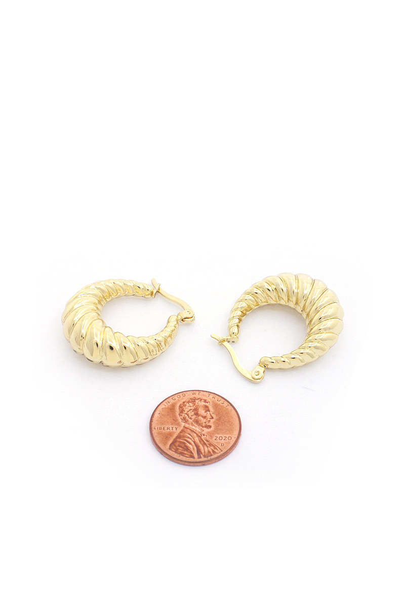 CROISSANT PUFFY METAL EARRING