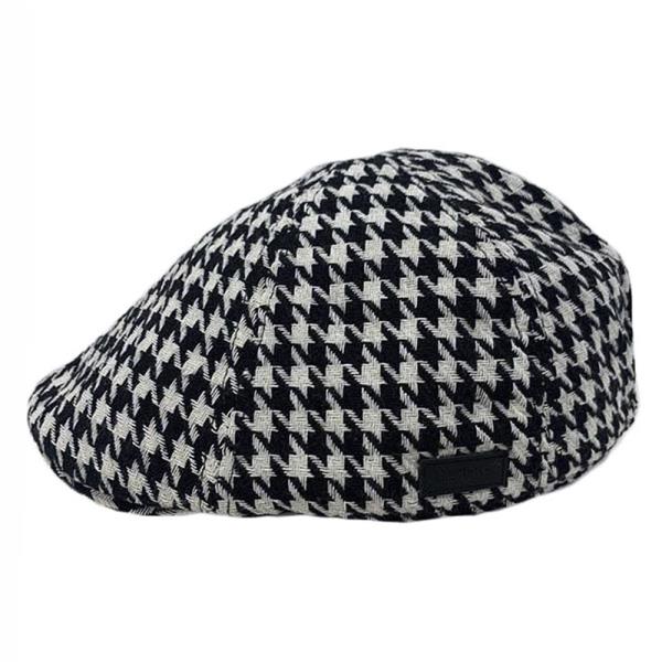 TRENDY HOUNDTOOTH PATTERN NEWS BOY HUNTING CAP