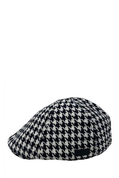 TRENDY HOUNDTOOTH PATTERN NEWS BOY HUNTING CAP