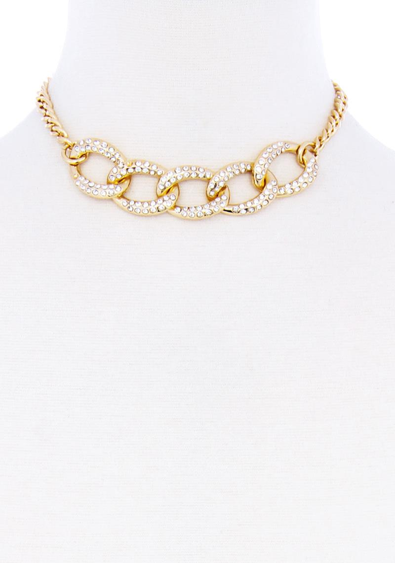 RHINESTONE CHAIN NECKLACE