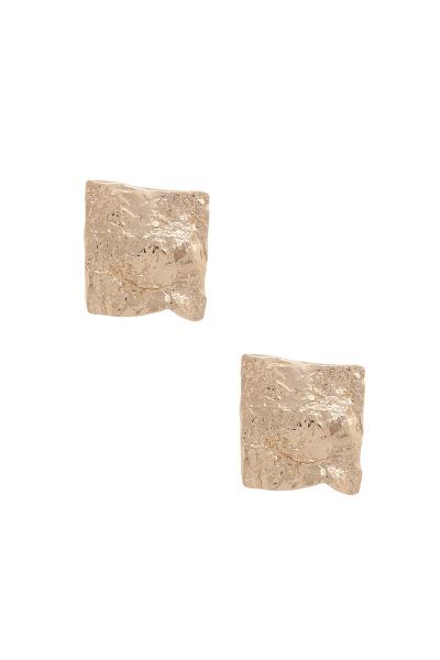 TEXTURED SQUARE METAL EARRING