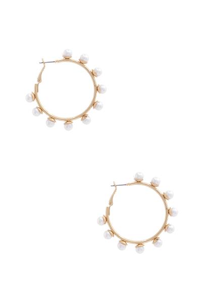 PEARL EDGE HOOP EARRING