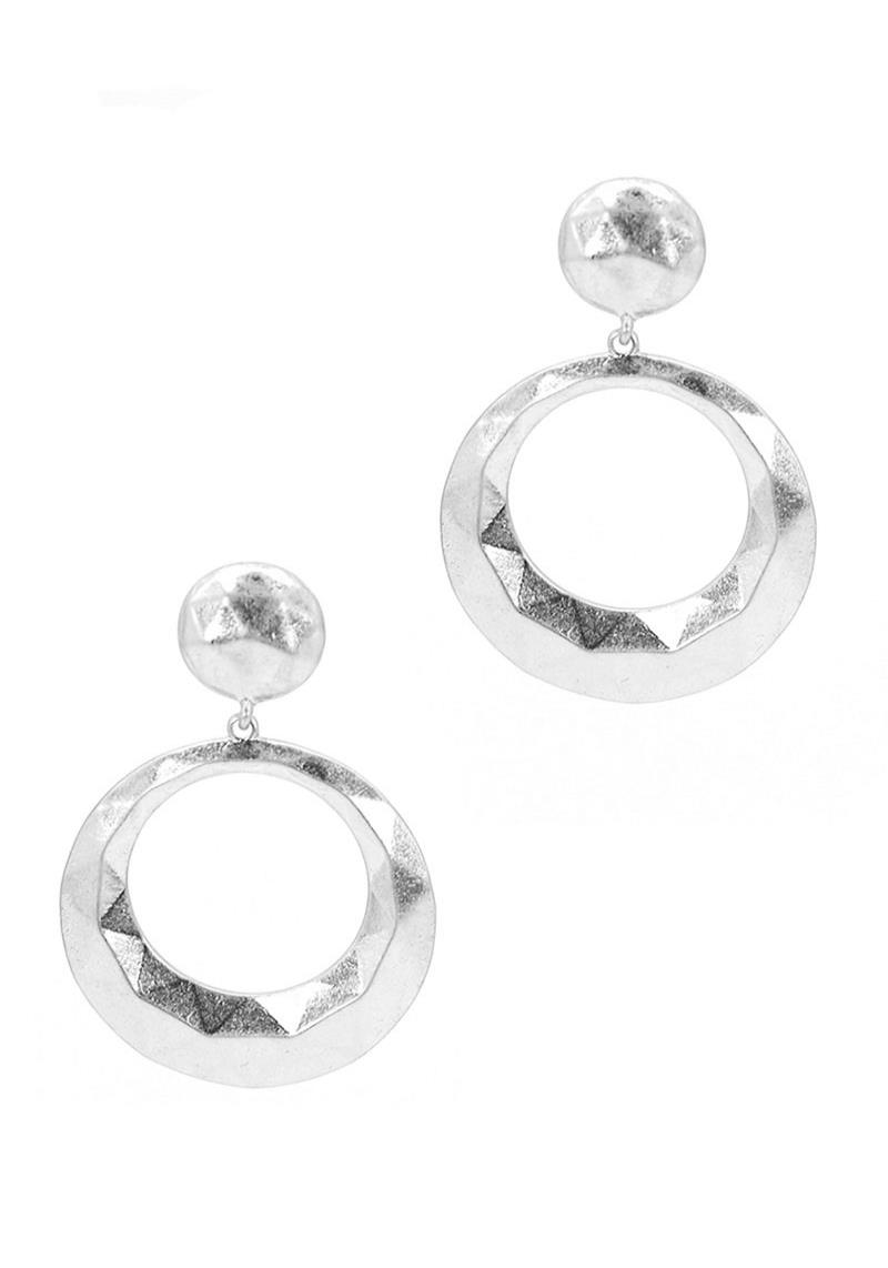 METAL ROUND DANGLE EARRING