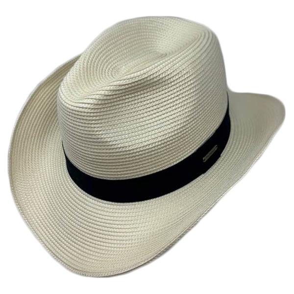 STYLISH BAND ACCENTED PAPER WOVEN FEDORA HAT