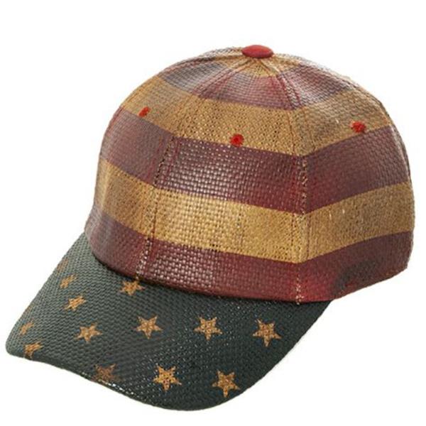 AMERICAN STRAW LIKE DESIGN CAP HAT