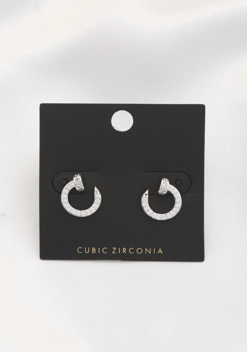 PLATED CLEAR CUBIC ZIRCONIA  EARRING