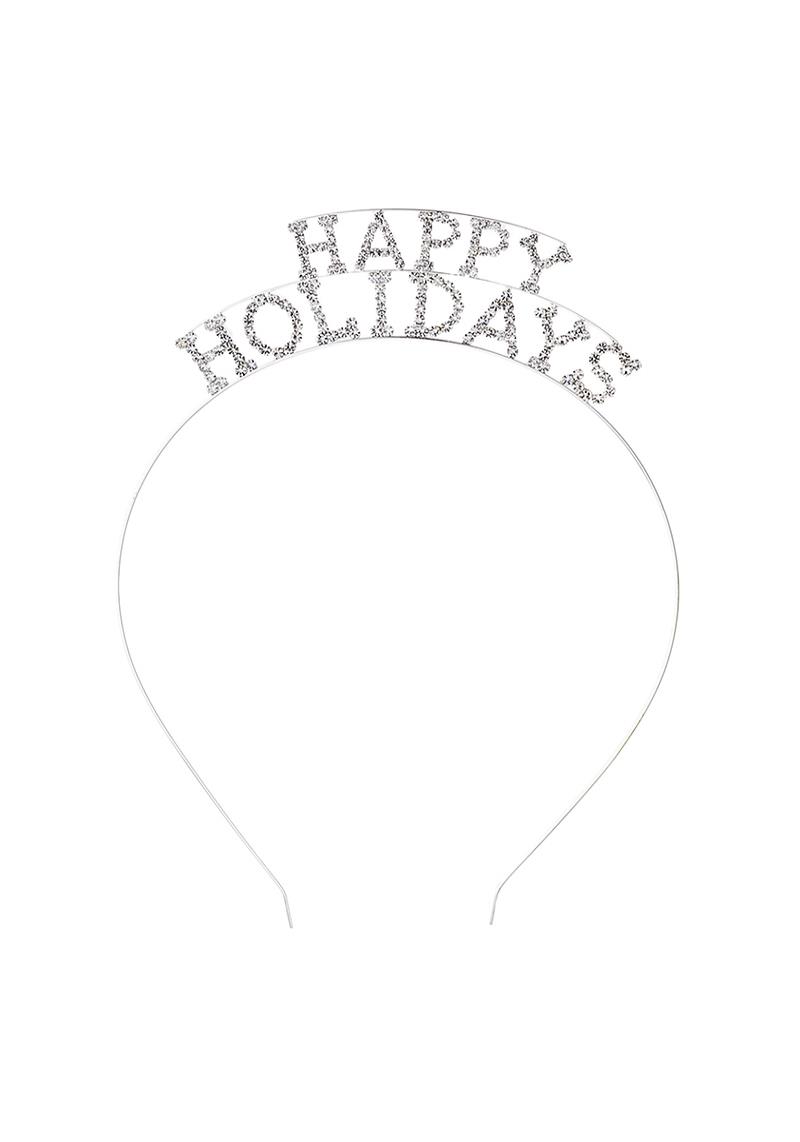 RHINESTONE HAPPY HOLIDAYS HEADBAND