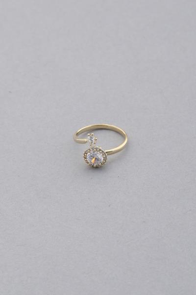 SODAJO DOUBLE CRYSTAL METAL RING