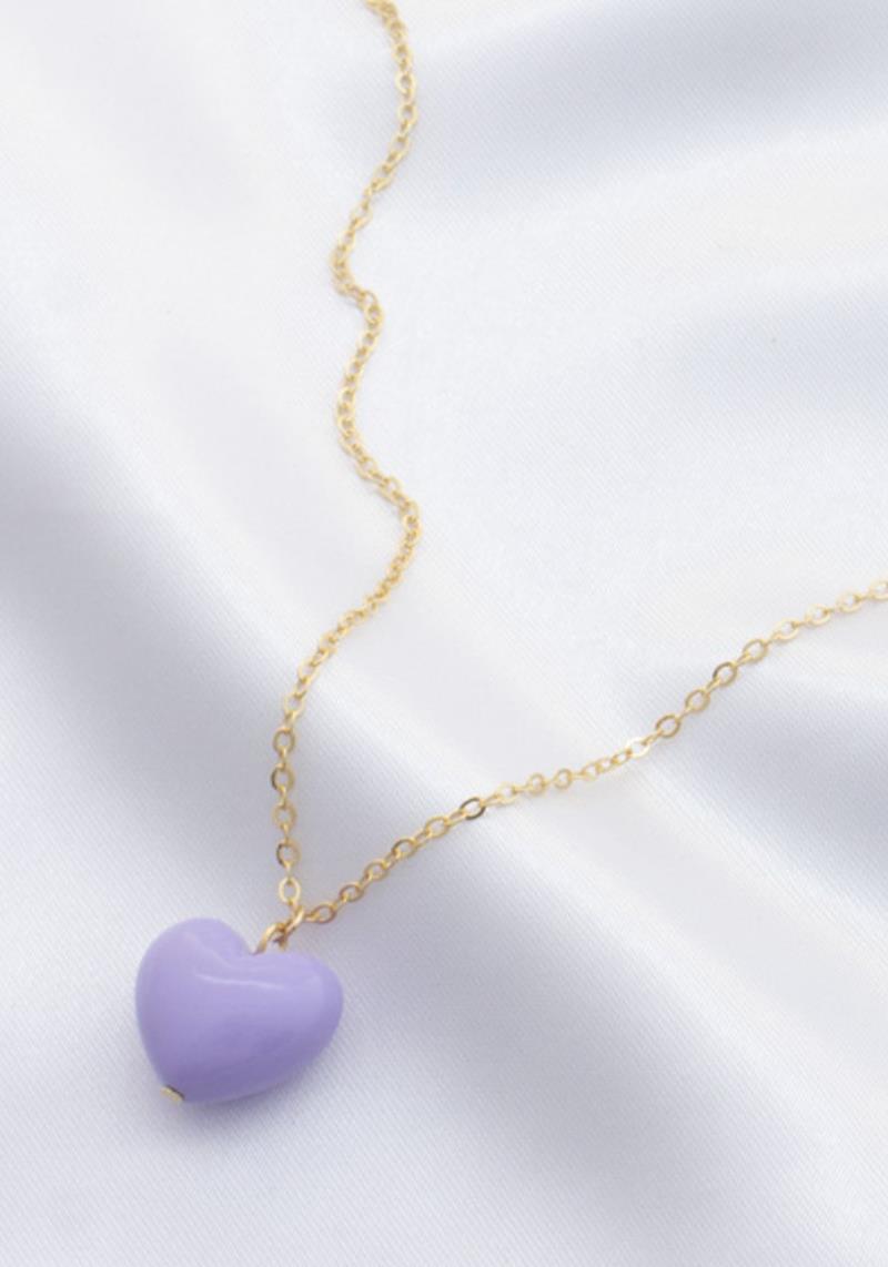 SODAJO PUFFY HEART CHARM NECKLACE