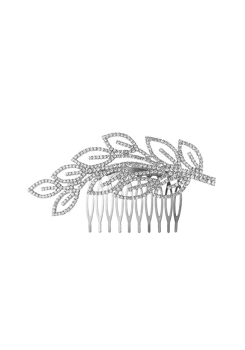 RHINESTONE BRANCH WITH LEAVES HAIR COMB