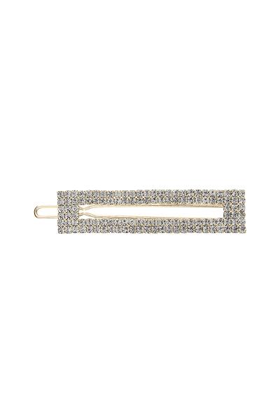 RHINESTONE 2ROW RECTANGLE SHAPE HAIR PIN