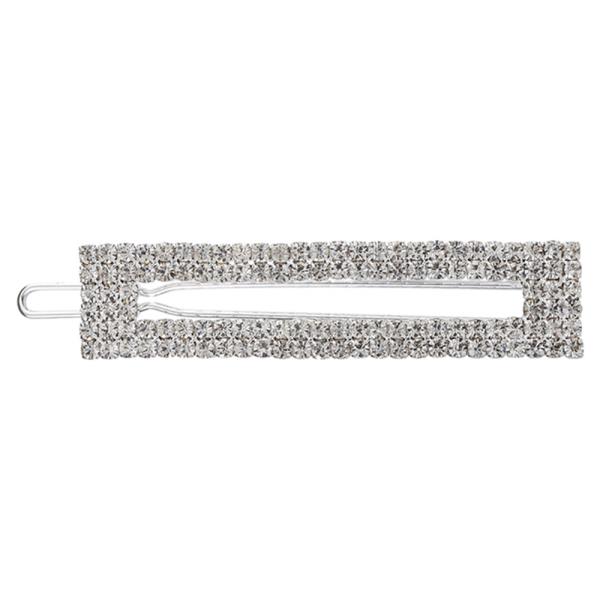 RHINESTONE 2ROW RECTANGLE SHAPE HAIR PIN