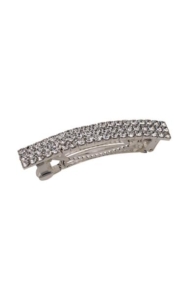 RHINESTONE 4.5MM 3 ROW BARRETTE HAIR PIN