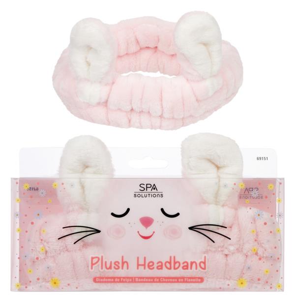 CALA SPA SOLUTIONS PINK BUNNY PLUSH HEADBAND