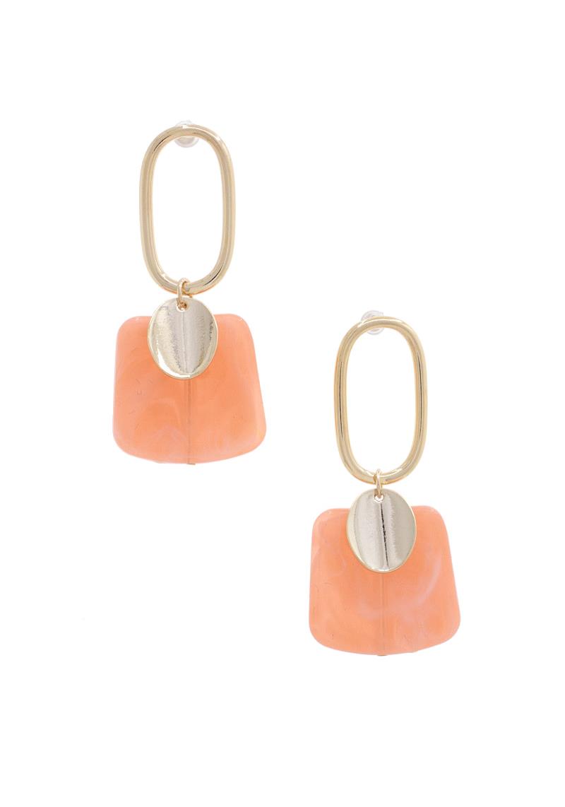 SODAJO SQUARE OVAL DANGLE EARRING