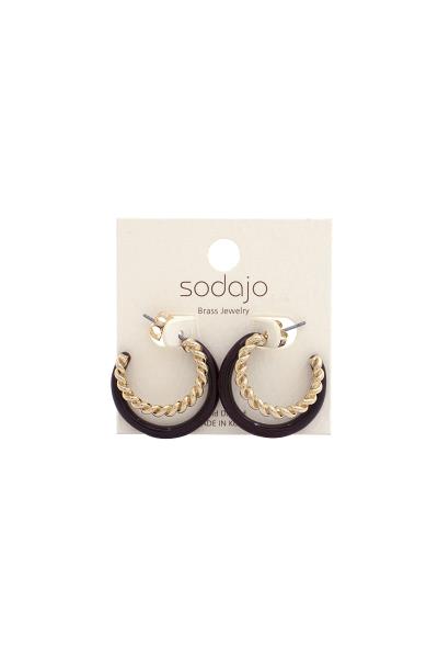 SODAJO TWISTED DOUBLE HOOP EARRING