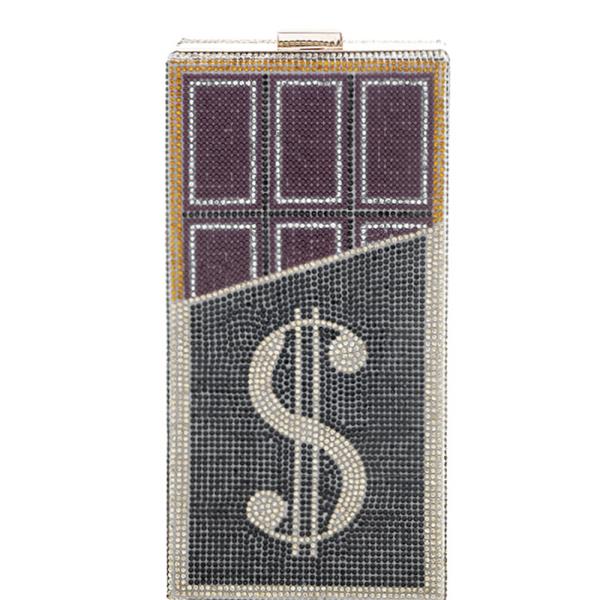 SPARKLING RHINESTONE MONEY SIGN CROSSBODY BAG