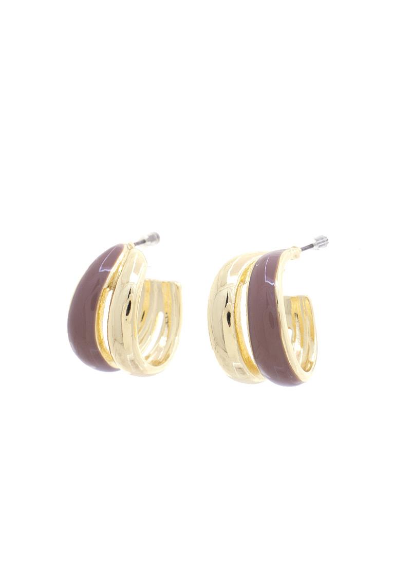 SODAJO TWO TONE OPEN CIRCLE GOLD DIPPED EARRING