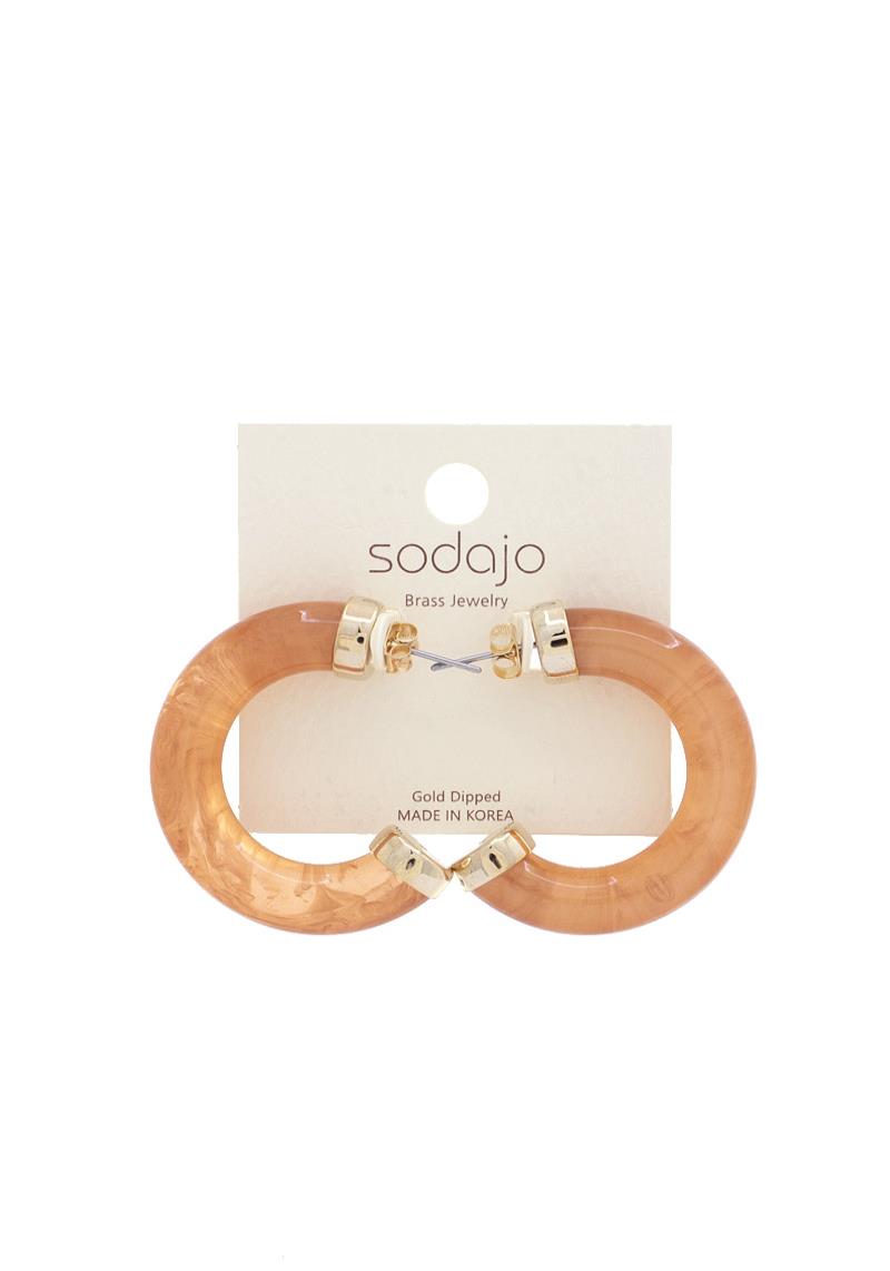 SODAJO TRANSPARENT PIPE OPEN CIRCLE EARRING