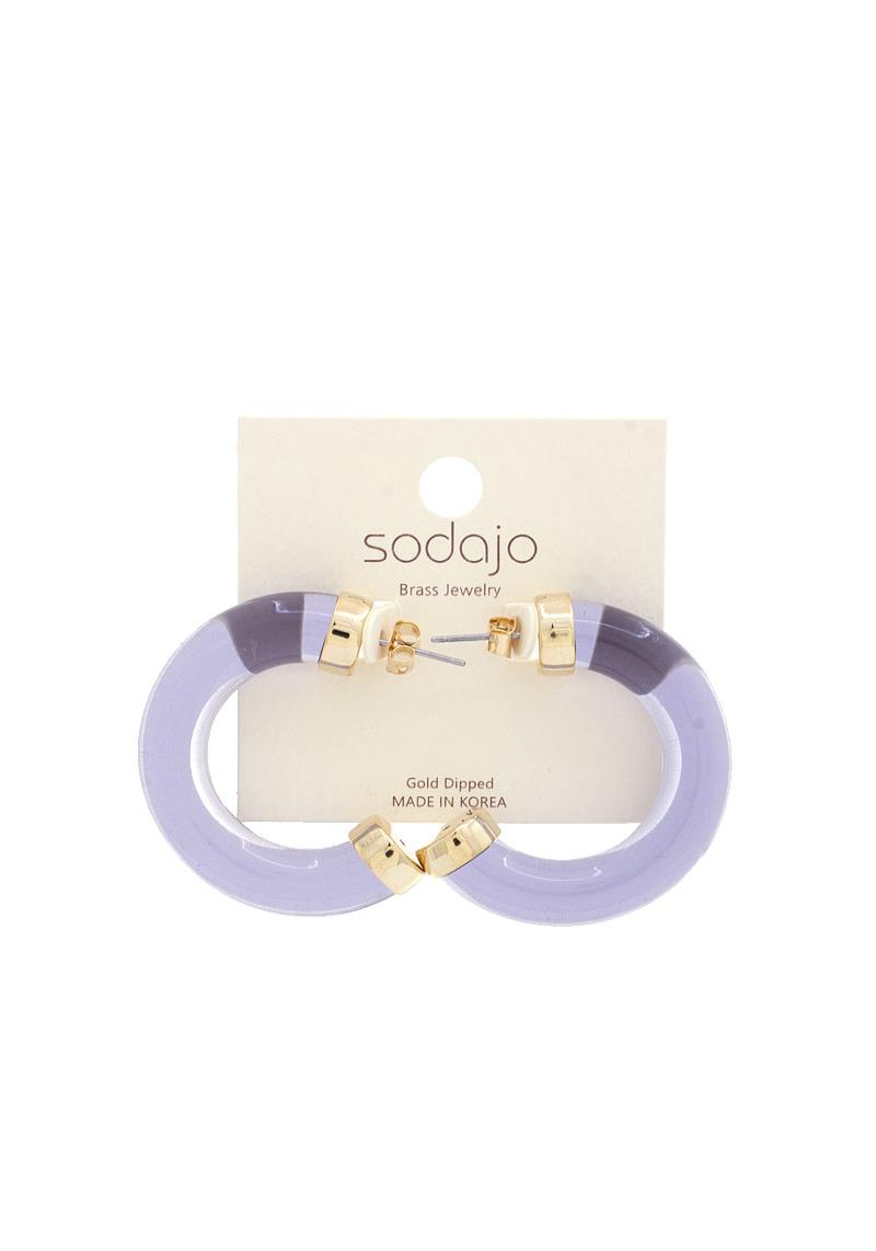 SODAJO TRANSPARENT PIPE OPEN CIRCLE EARRING