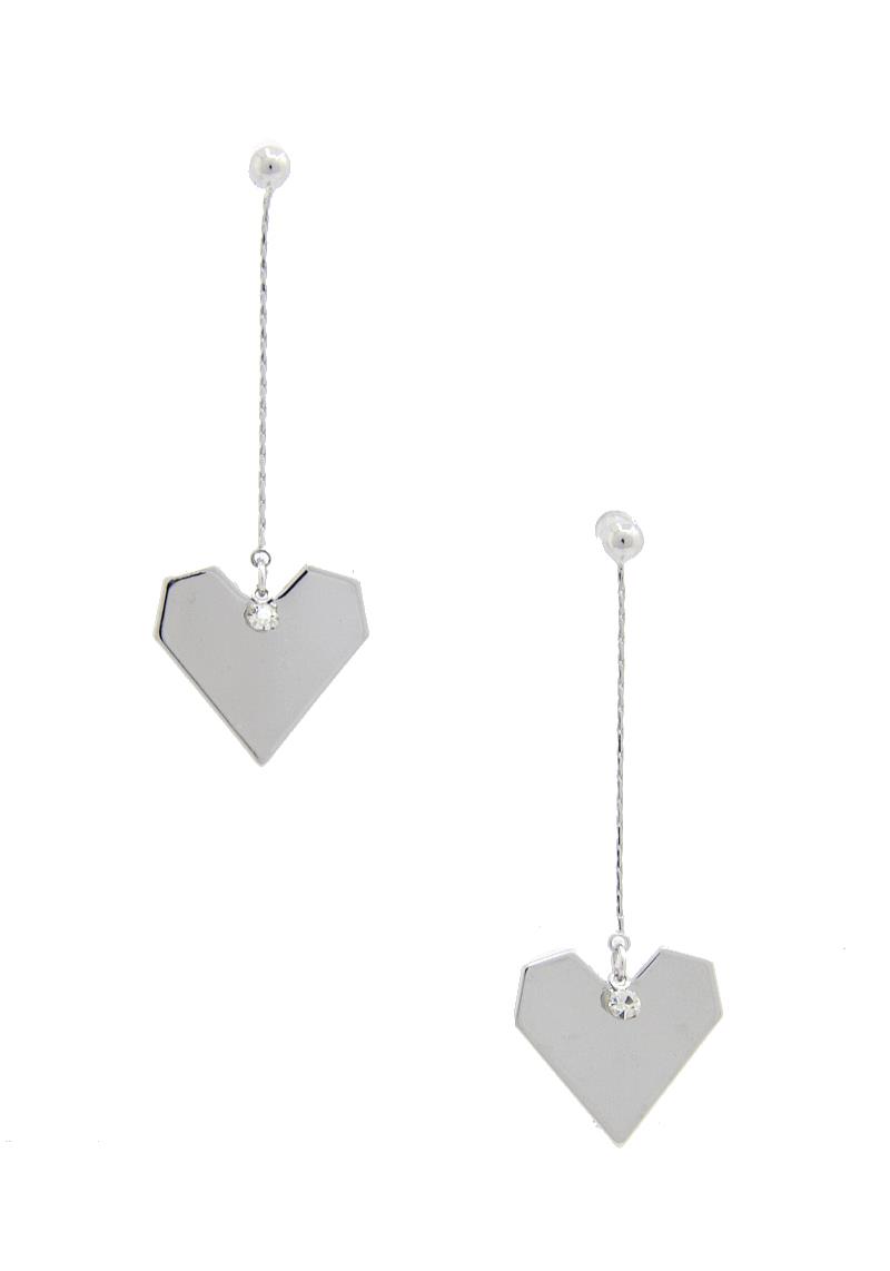 ABSTARCT HEART DAINTY CRYSTAL EARRING