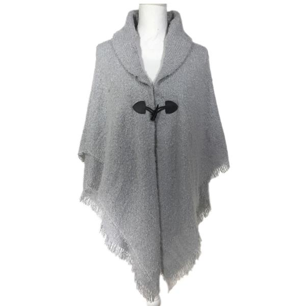 MODERN SOFT WOOL LIKE STYLE TOGGLE CLOSURE PONCHO