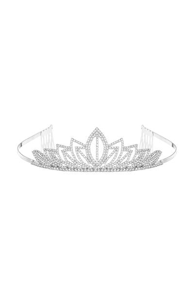 RHINESTONE LOTUS DESIGN TIARA