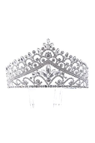 RHINESTONE PRINCESS BRIDAL WEDDING CROWN TIARA