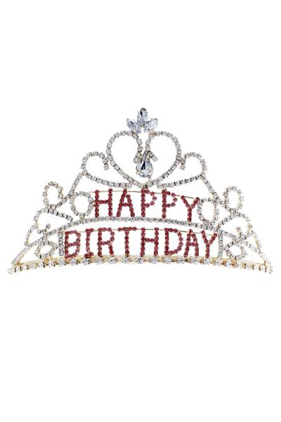 HAPPY BIRTHDAY RHINESTONE MINI CROWN TIARA