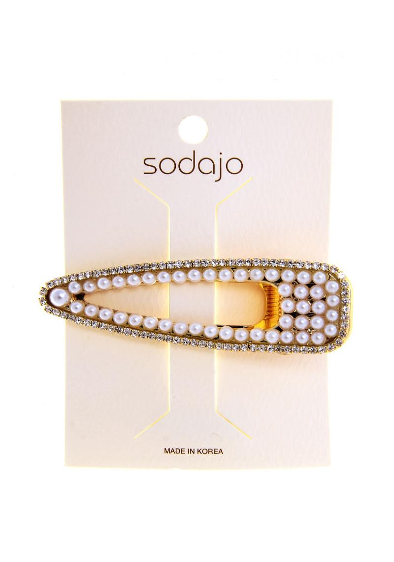 SODAJO PEARL AND RHINESTONE ACCENT HAIRPIN