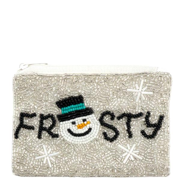FROSTY SEED BEADED COIN BAG