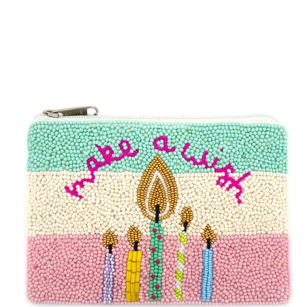 MAKE A WISH SEED BEADED COIN BAG