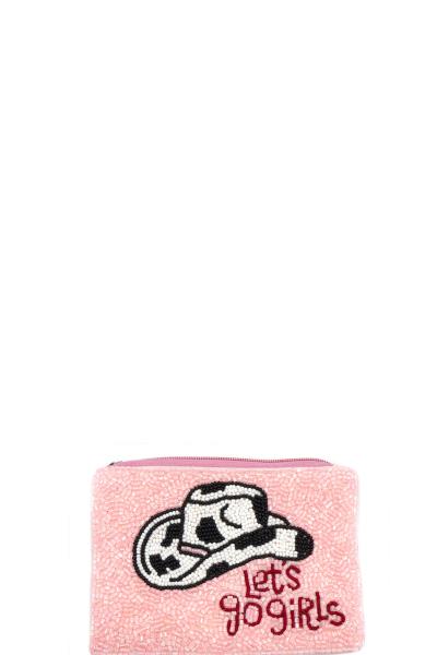 SEED BEAD LET`S GO HAT MINI COIN PURSE
