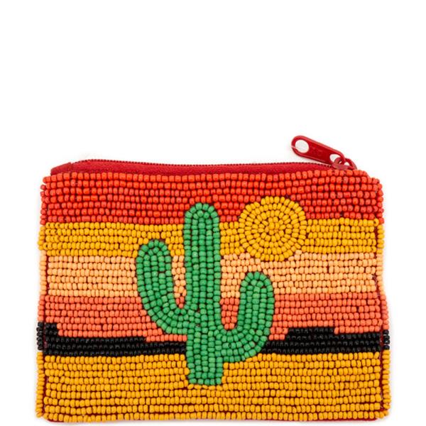 SEED BEAD CACTUS MINI POUCH