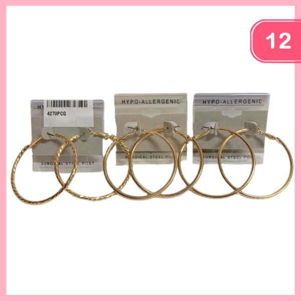 METAL HOOP EARRING (12 UNITS)