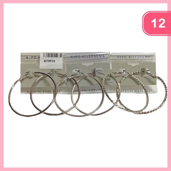 METAL HOOP EARRING (12 UNITS)