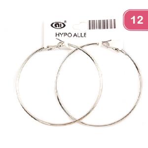 FASHION ROUND HOOP EARRING 12 UNITS
