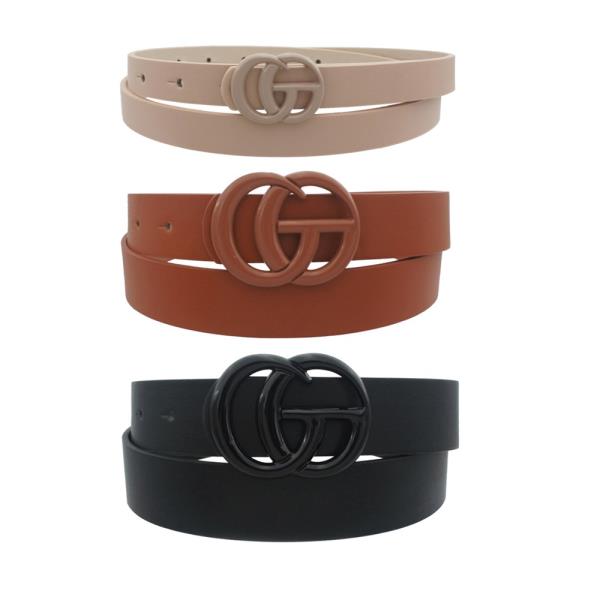 MULTI SIZE COLOR COATED GO BUCKLE TRIO BELT