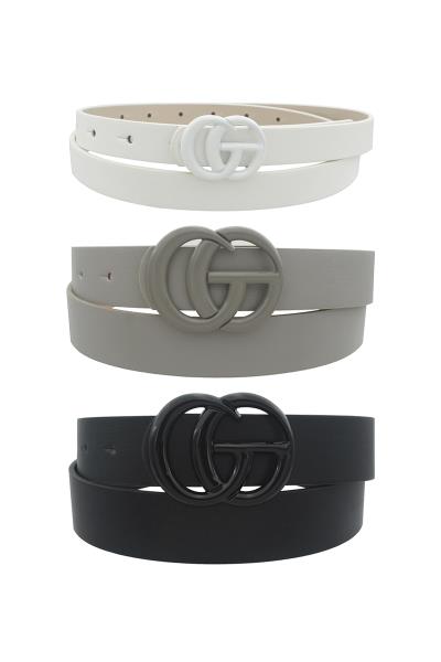 MULTI SIZE COLOR COATED GO BUCKLE TRIO BELT