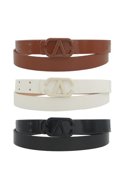 OATED INVERTED V BUCKLE PATENT TRIO BELT