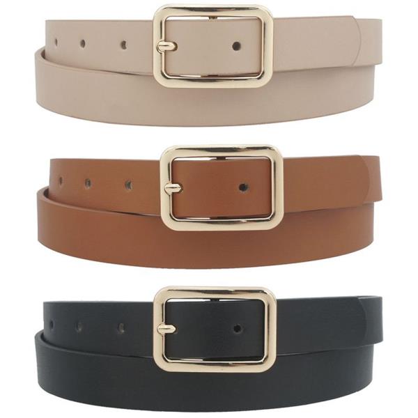 RECTANGLE METAL BUCKLE TRIO BELT SET