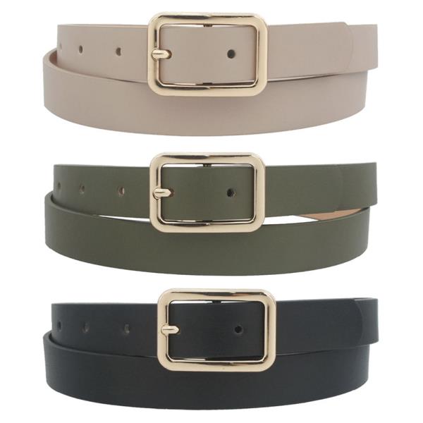 RECTANGLE METAL BUCKLE TRIO BELT SET