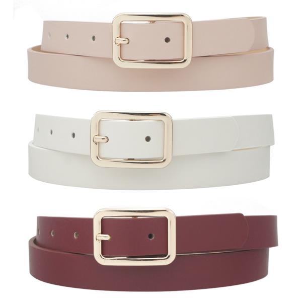 RECTANGLE METAL BUCKLE TRIO BELT SET
